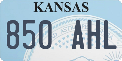 KS license plate 850AHL
