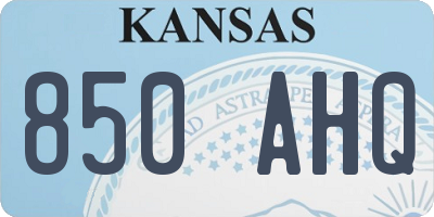 KS license plate 850AHQ