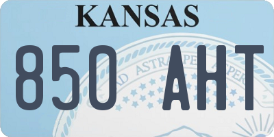 KS license plate 850AHT
