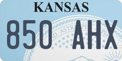 KS license plate 850AHX