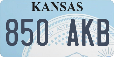 KS license plate 850AKB