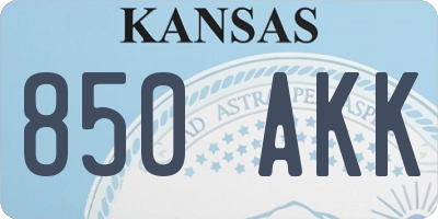 KS license plate 850AKK
