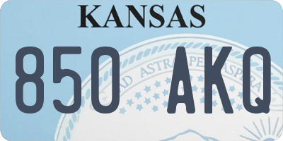 KS license plate 850AKQ