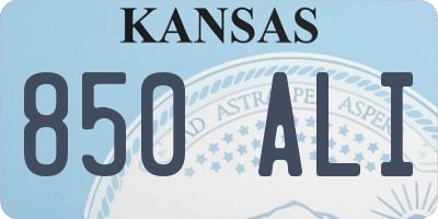 KS license plate 850ALI