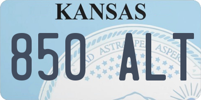 KS license plate 850ALT