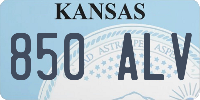 KS license plate 850ALV