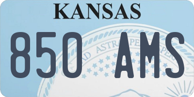 KS license plate 850AMS