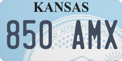 KS license plate 850AMX
