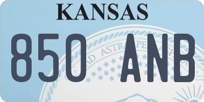 KS license plate 850ANB