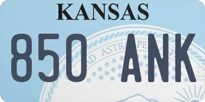 KS license plate 850ANK