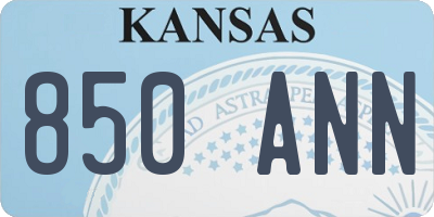 KS license plate 850ANN