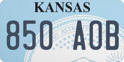KS license plate 850AOB