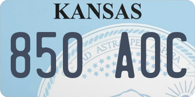 KS license plate 850AOC