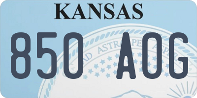 KS license plate 850AOG