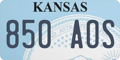 KS license plate 850AOS