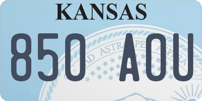 KS license plate 850AOU