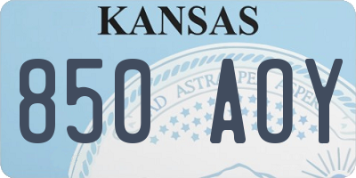 KS license plate 850AOY