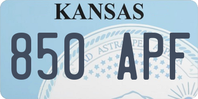 KS license plate 850APF