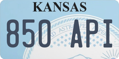 KS license plate 850API