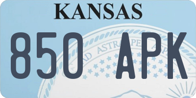 KS license plate 850APK