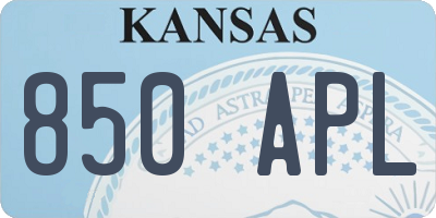 KS license plate 850APL