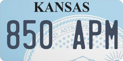 KS license plate 850APM