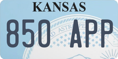 KS license plate 850APP