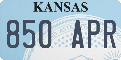 KS license plate 850APR