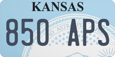 KS license plate 850APS
