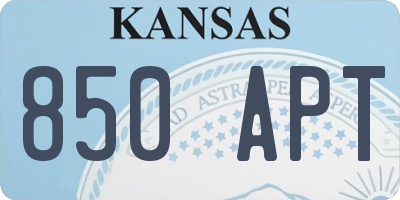KS license plate 850APT