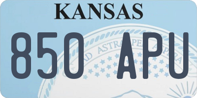 KS license plate 850APU