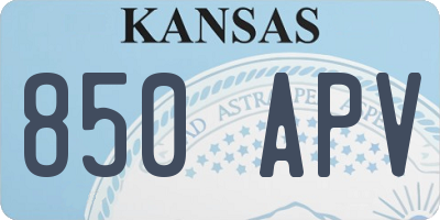 KS license plate 850APV