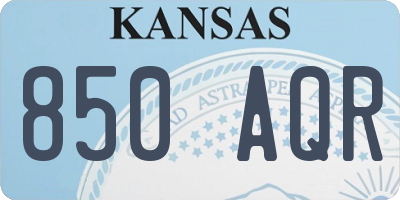 KS license plate 850AQR
