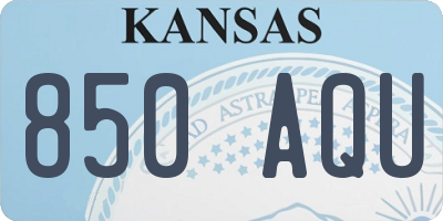 KS license plate 850AQU