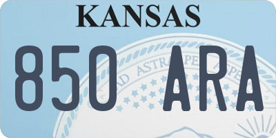 KS license plate 850ARA