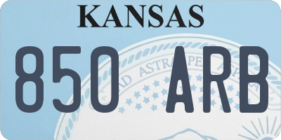 KS license plate 850ARB