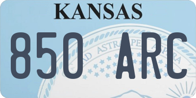 KS license plate 850ARC