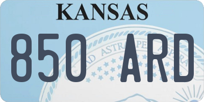 KS license plate 850ARD