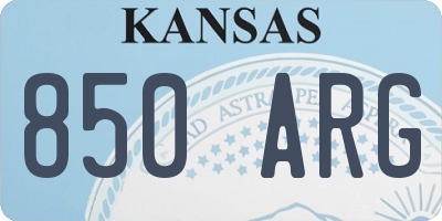KS license plate 850ARG