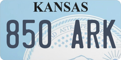 KS license plate 850ARK