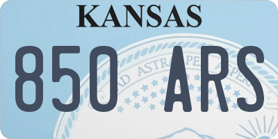 KS license plate 850ARS