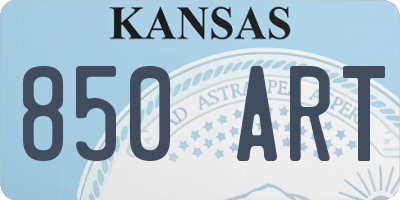KS license plate 850ART