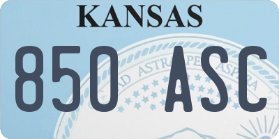 KS license plate 850ASC
