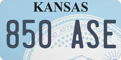 KS license plate 850ASE