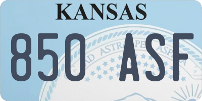 KS license plate 850ASF