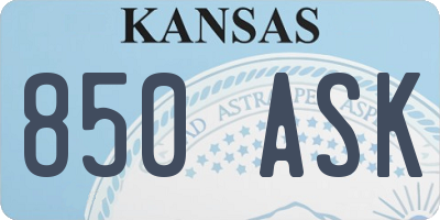 KS license plate 850ASK
