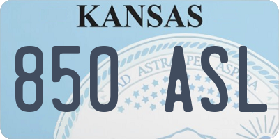 KS license plate 850ASL