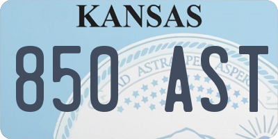 KS license plate 850AST