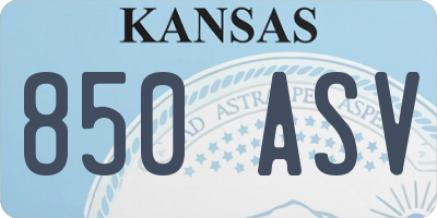 KS license plate 850ASV