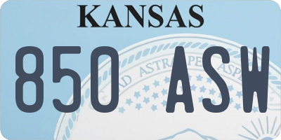 KS license plate 850ASW